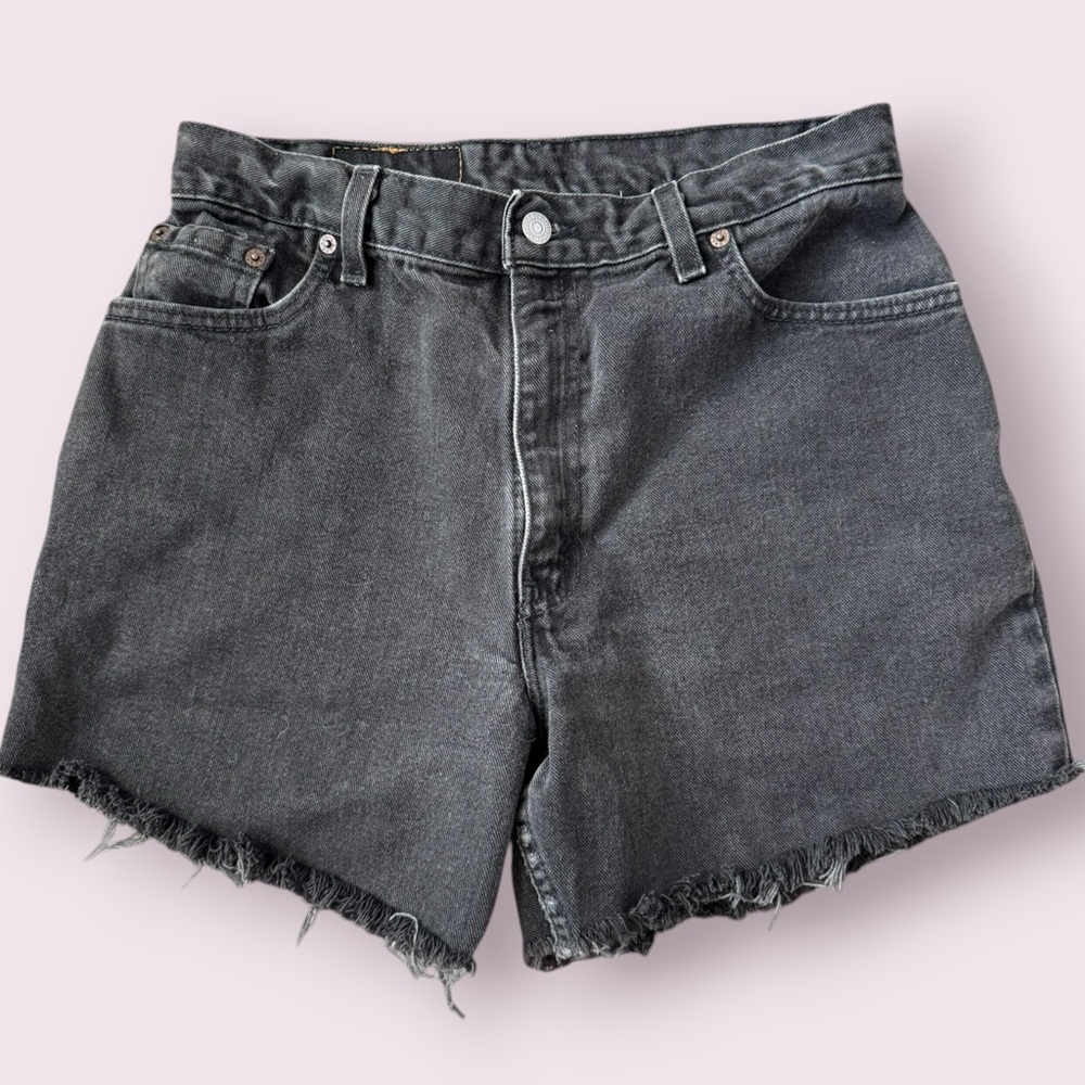 Levi's Black Washed Denim Jean Shorts